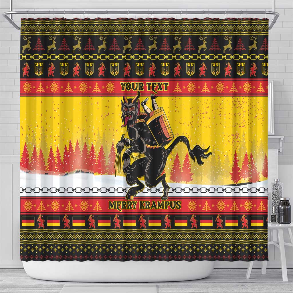 Personalised Germany Christmas Shower Curtain Merry Krampus