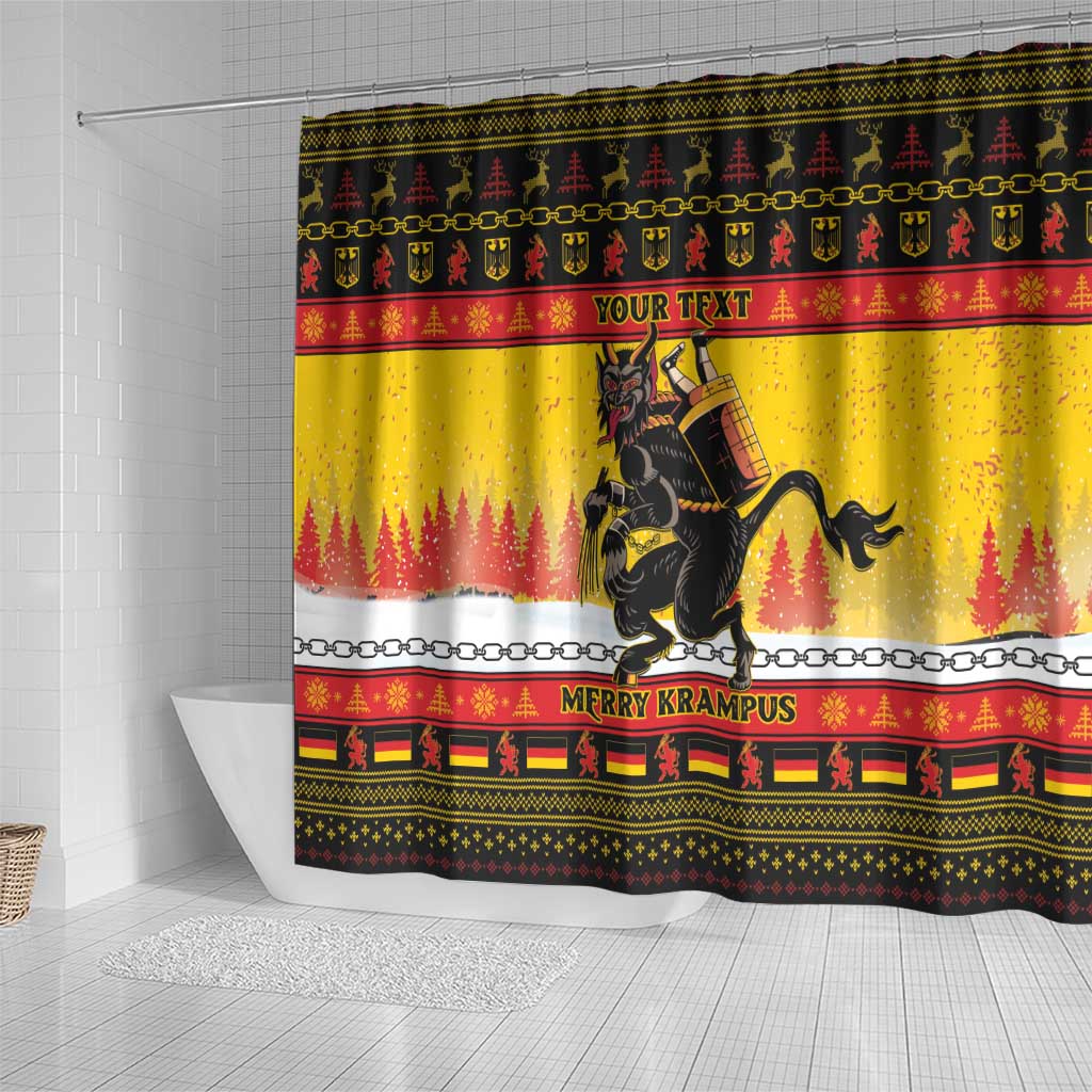 Personalised Germany Christmas Shower Curtain Merry Krampus