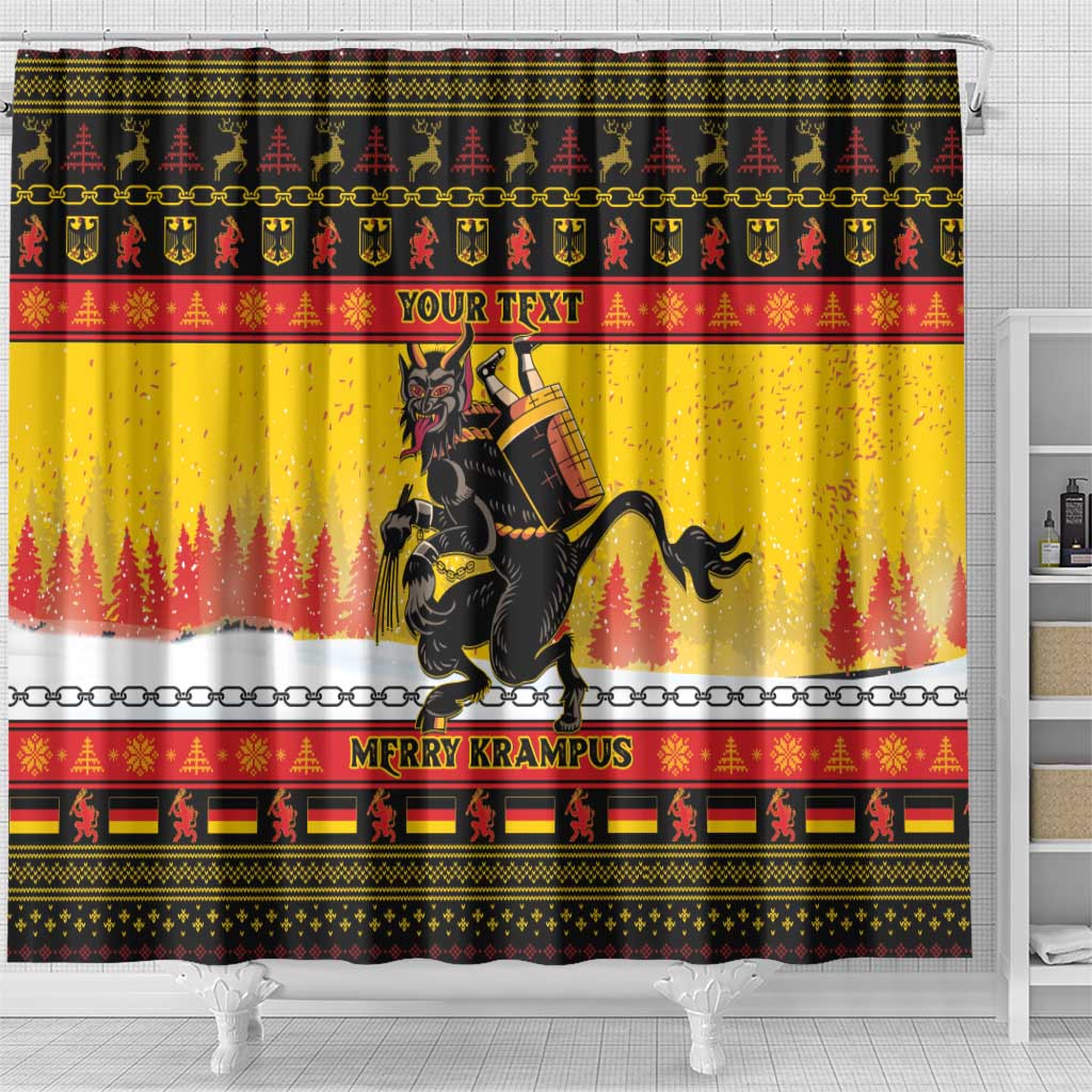 Personalised Germany Christmas Shower Curtain Merry Krampus