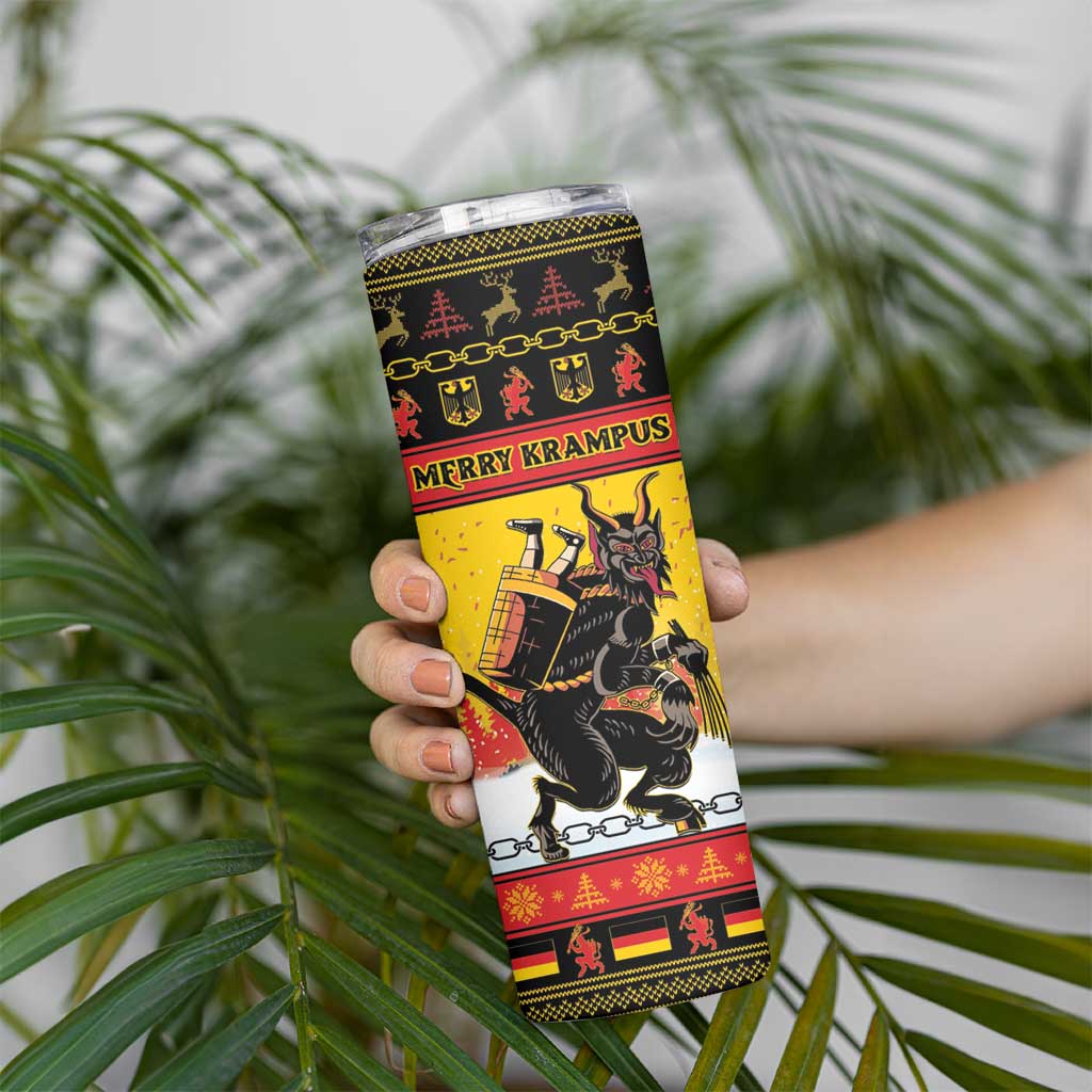 Personalised Germany Christmas Skinny Tumbler Merry Krampus - Wonder Print Shop
