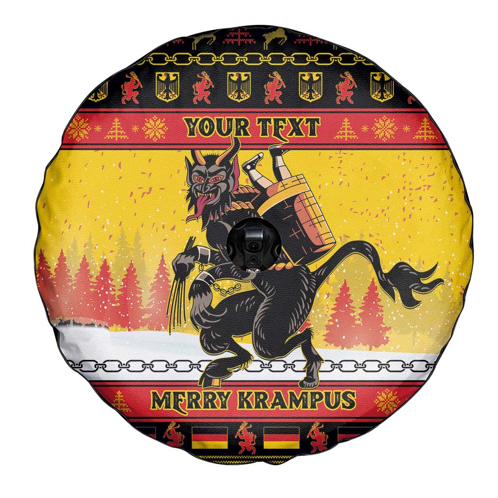 Personalised Germany Christmas Spare Tire Cover Merry Krampus - Wonder Print Shop