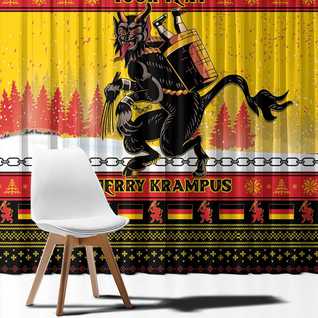 Personalised Germany Christmas Window Curtain Merry Krampus - Wonder Print Shop