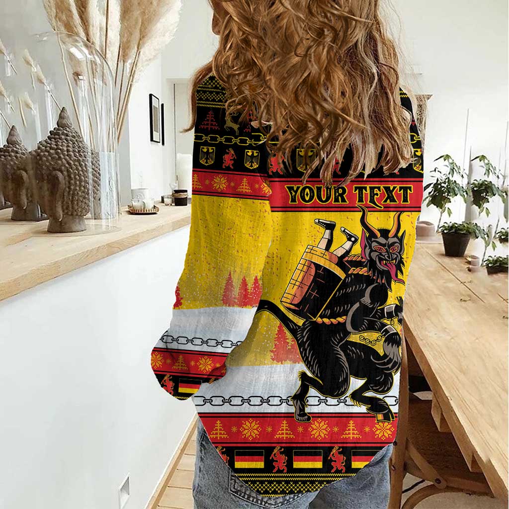 Personalised Germany Christmas Women Casual Shirt Merry Krampus - Wonder Print Shop
