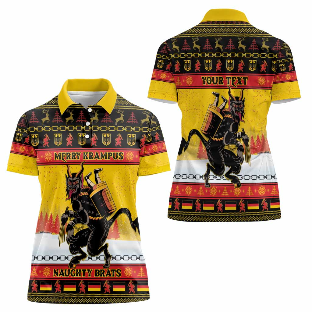 Personalised Germany Christmas Women Polo Shirt Merry Krampus - Wonder Print Shop