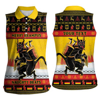 Personalised Germany Christmas Women Sleeveless Polo Shirt Merry Krampus - Wonder Print Shop