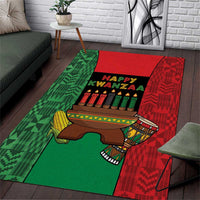 Happy Kwanzaa Area Rug Kinara With Kente Pattern - Wonder Print Shop