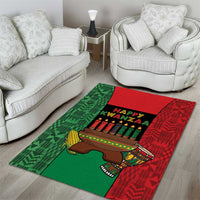 Happy Kwanzaa Area Rug Kinara With Kente Pattern - Wonder Print Shop