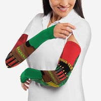 Personalized Happy Kwanzaa Arm Sleeves Kinara With Kente Pattern - Wonder Print Shop