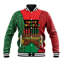 Personalized Happy Kwanzaa Baseball Jacket Kinara With Kente Pattern - Wonder Print Shop