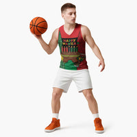 Personalized Happy Kwanzaa Basketball Jersey Kinara With Kente Pattern - Wonder Print Shop
