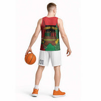 Personalized Happy Kwanzaa Basketball Jersey Kinara With Kente Pattern - Wonder Print Shop