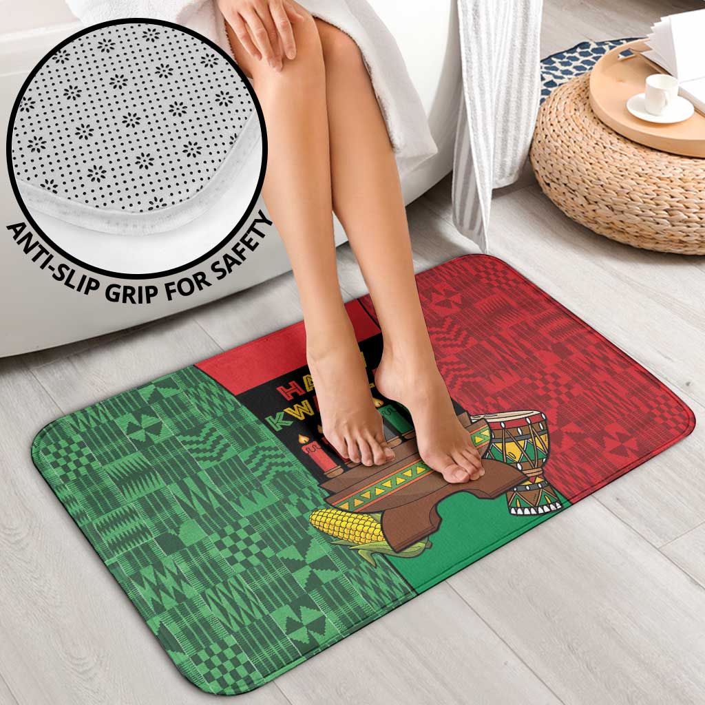 Happy Kwanzaa Bathroom Set Kinara With Kente Pattern - Wonder Print Shop