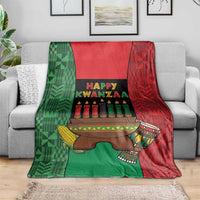 Happy Kwanzaa Blanket Kinara With Kente Pattern - Wonder Print Shop