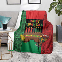 Happy Kwanzaa Blanket Kinara With Kente Pattern - Wonder Print Shop