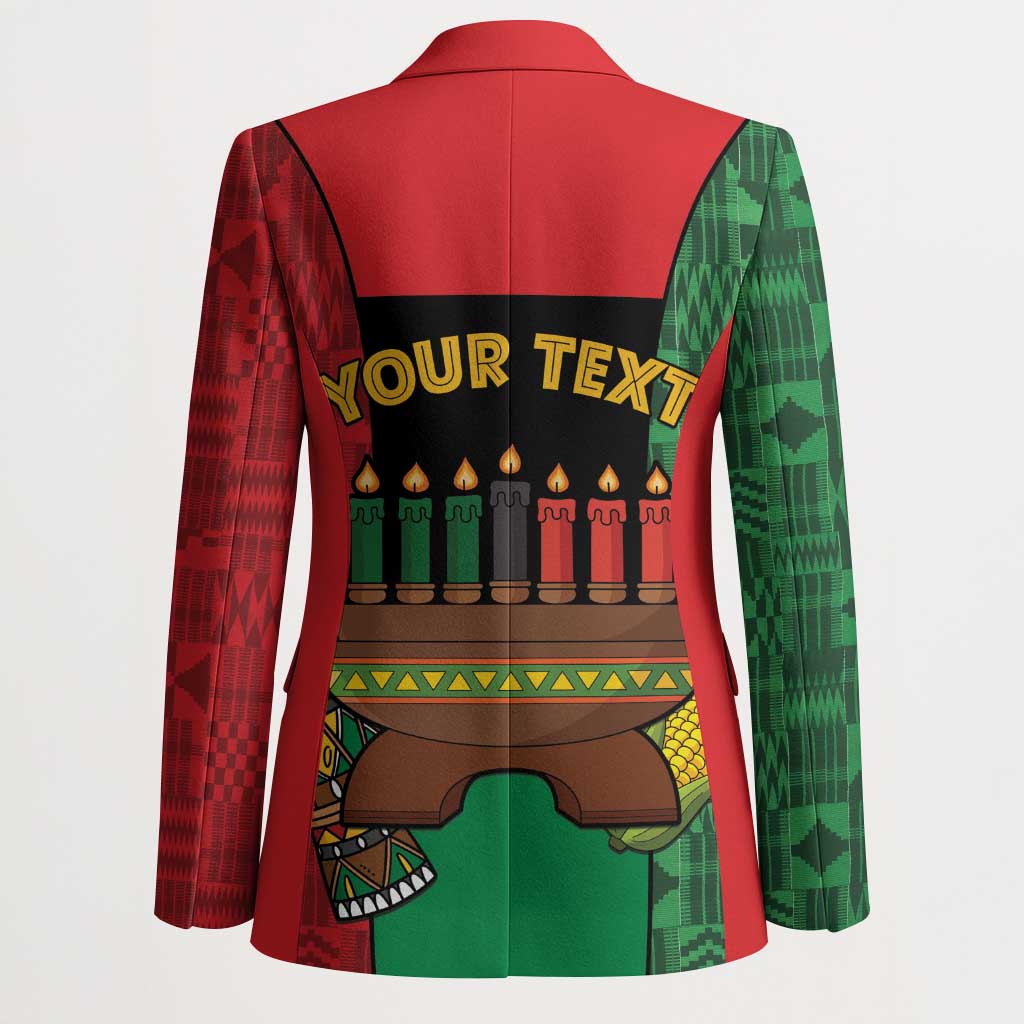 Personalized Happy Kwanzaa Blazer Kinara With Kente Pattern - Wonder Print Shop