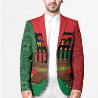 Personalized Happy Kwanzaa Blazer Kinara With Kente Pattern - Wonder Print Shop