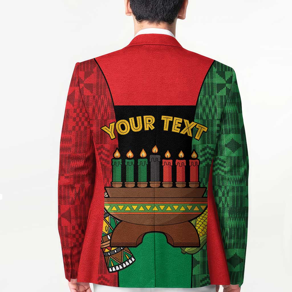 Personalized Happy Kwanzaa Blazer Kinara With Kente Pattern - Wonder Print Shop