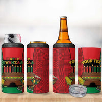 Personalized Happy Kwanzaa 4 in 1 Can Cooler Tumbler Kinara With Kente Pattern - Wonder Print Shop