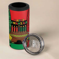 Personalized Happy Kwanzaa 4 in 1 Can Cooler Tumbler Kinara With Kente Pattern - Wonder Print Shop