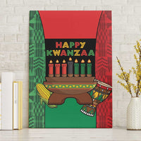 Happy Kwanzaa Canvas Wall Art Kinara With Kente Pattern - Wonder Print Shop