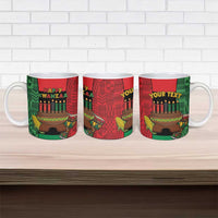Personalized Happy Kwanzaa Ceramic Mug Kinara With Kente Pattern - Wonder Print Shop