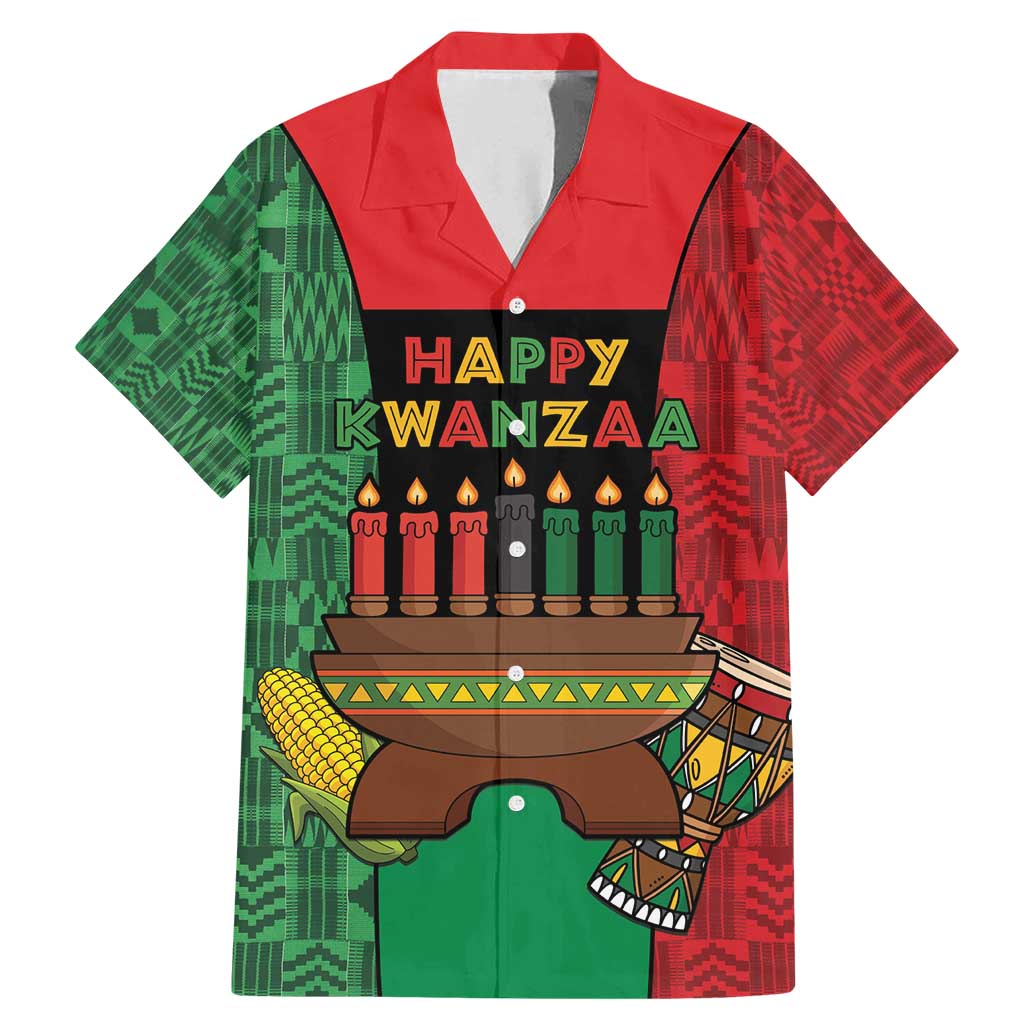Personalized Happy Kwanzaa Family Matching Mermaid Dress and Hawaiian Shirt Kinara With Kente Pattern - Wonder Print Shop