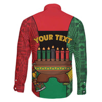 Personalized Happy Kwanzaa Family Matching Off The Shoulder Long Sleeve Dress and Hawaiian Shirt Kinara With Kente Pattern - Wonder Print Shop