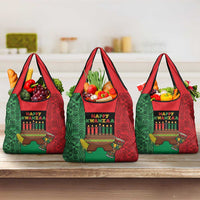 Happy Kwanzaa Grocery Bag Kinara With Kente Pattern - Wonder Print Shop