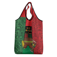 Happy Kwanzaa Grocery Bag Kinara With Kente Pattern - Wonder Print Shop