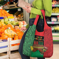 Happy Kwanzaa Grocery Bag Kinara With Kente Pattern - Wonder Print Shop