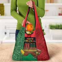 Happy Kwanzaa Grocery Bag Kinara With Kente Pattern - Wonder Print Shop