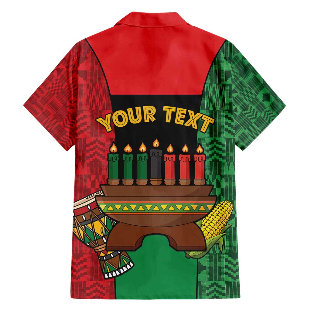 Personalized Happy Kwanzaa Hawaiian Shirt Kinara With Kente Pattern - Wonder Print Shop