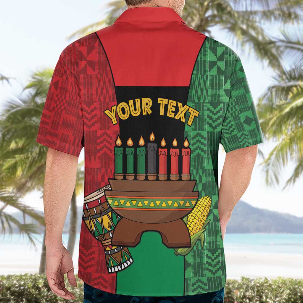 Personalized Happy Kwanzaa Hawaiian Shirt Kinara With Kente Pattern - Wonder Print Shop