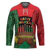 Personalized Happy Kwanzaa Hockey Jersey Kinara With Kente Pattern - Wonder Print Shop