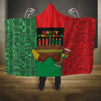Happy Kwanzaa Hooded Blanket Kinara With Kente Pattern - Wonder Print Shop
