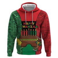 Personalized Happy Kwanzaa Hoodie Kinara With Kente Pattern - Wonder Print Shop