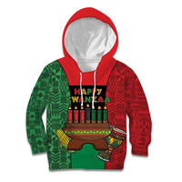 Personalized Happy Kwanzaa Kid Hoodie Kinara With Kente Pattern - Wonder Print Shop