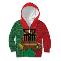 Personalized Happy Kwanzaa Kid Hoodie Kinara With Kente Pattern - Wonder Print Shop