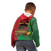 Personalized Happy Kwanzaa Kid Hoodie Kinara With Kente Pattern - Wonder Print Shop