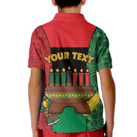 Personalized Happy Kwanzaa Kid Polo Shirt Kinara With Kente Pattern - Wonder Print Shop