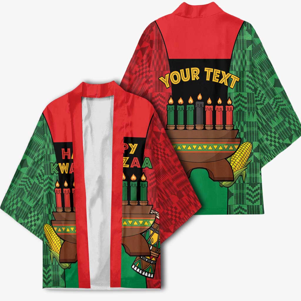 Personalized Happy Kwanzaa Kimono Kinara With Kente Pattern - Wonder Print Shop