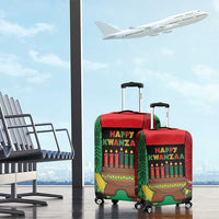 Happy Kwanzaa Luggage Cover Kinara With Kente Pattern - Wonder Print Shop