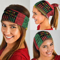 Happy Kwanzaa Neck Gaiter Kinara With Kente Pattern - Wonder Print Shop