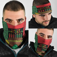 Happy Kwanzaa Neck Gaiter Kinara With Kente Pattern - Wonder Print Shop