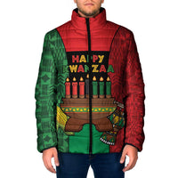 Personalized Happy Kwanzaa Padded Jacket Kinara With Kente Pattern - Wonder Print Shop