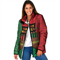 Personalized Happy Kwanzaa Padded Jacket Kinara With Kente Pattern - Wonder Print Shop