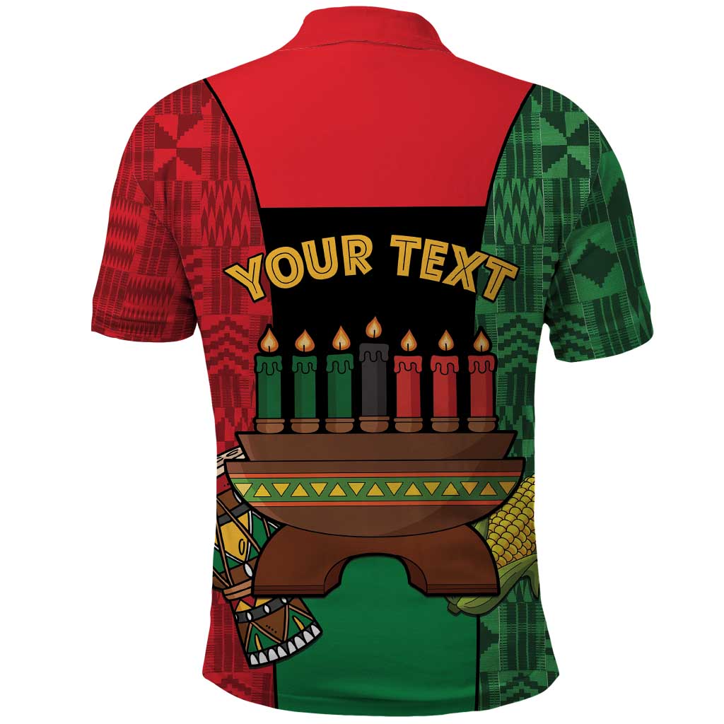 Personalized Happy Kwanzaa Polo Shirt Kinara With Kente Pattern - Wonder Print Shop