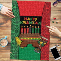 Happy Kwanzaa Puzzle Kinara With Kente Pattern - Wonder Print Shop