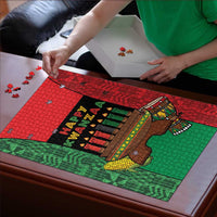 Happy Kwanzaa Puzzle Kinara With Kente Pattern - Wonder Print Shop