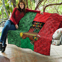 Happy Kwanzaa Quilt Kinara With Kente Pattern - Wonder Print Shop